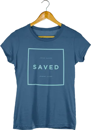 Navy Blue Tshirt Mockup Saved Design PNG Image