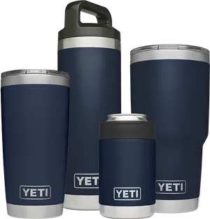 Navy Blue Yeti Drinkware Collection PNG Image