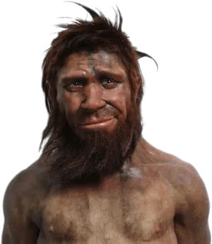 Neanderthal Man Portrait PNG Image