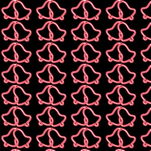 Neon Bell Pattern Christmas Background PNG with transparent background