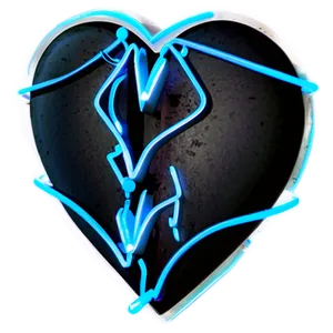 Neon Black Broken Heart Png Weq PNG Image