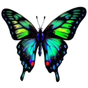 Neon Black Butterfly Png Ppx PNG Image