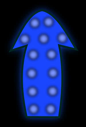 Neon Blue Arrow Graphic PNG image with transparent background