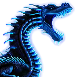 Neon Blue Dragon Picture Png 4 PNG Image