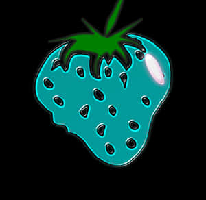 Neon Blue Strawberry Art PNG image with transparent background