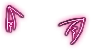 Neon Cat Ears Wall Art PNG Image