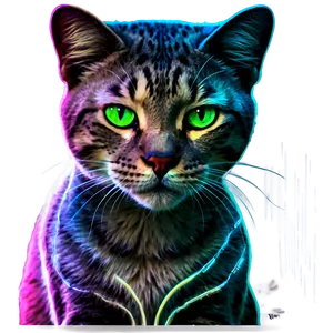 Neon Cat Filter Png Iru PNG Image