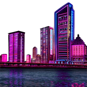 Neon City Skyline PNG 06112024 PNG image with transparent background