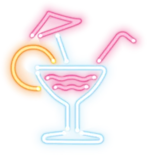 Neon Cocktail Sign PNG Image