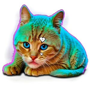 Neon Crying Cat Png Ija PNG Image