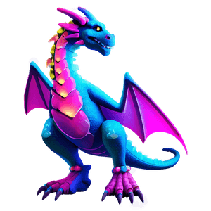 Neon Dragon Illustration PNG rqo PNG image with transparent background