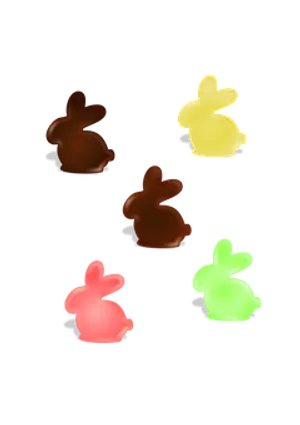 Neon Easter Bunny Silhouettes PNG Image