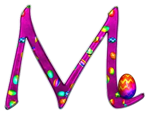 Neon Easter Egg Alphabet M N PNG Image