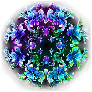 Neon Floral Pattern Png Ehm6 PNG Image