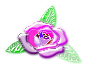 Neon Glow Purple Rose Art PNG Image