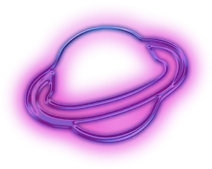 Neon Glow Saturn Illustration PNG Image