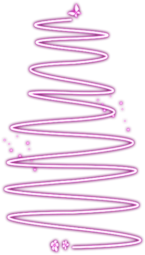 Neon Glow Spiral Christmas Tree PNG Image