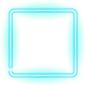 Neon Glow Square Frame PNG Image