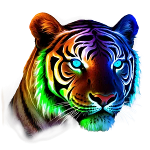 Neon Glow Tiger Face Png 55 PNG Image