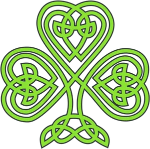 Neon Green Celtic Shamrock PNG Image