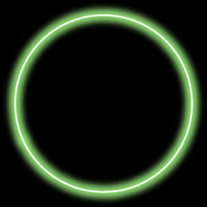 Neon Green Circleon Black Background PNG image with transparent background