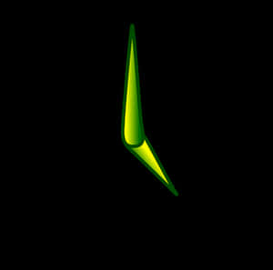 Neon Green Clock Hands PNG image with transparent background