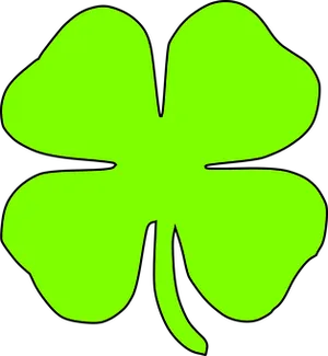 Neon Green Clover Graphic PNG Image