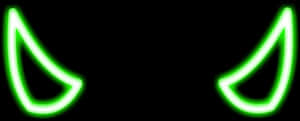Neon Green Devil Horns PNG image with transparent background