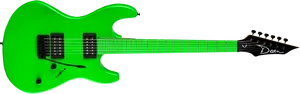 Neon Green Electric Guitar PNG Image