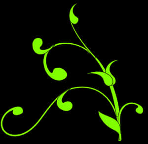Neon Green Floral Graphic PNG image with transparent background