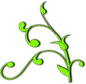 Neon Green Floral Graphic PNG Image