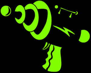 Neon Green Gun Silhouette PNG with transparent background