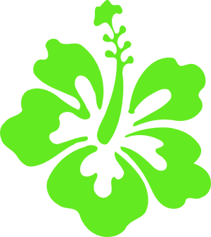 Neon Green Hibiscus Graphic PNG image with transparent background