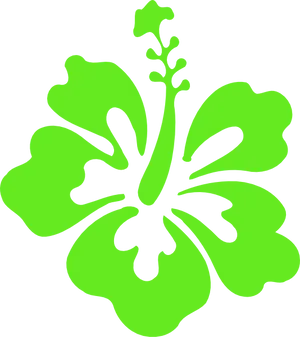 Neon Green Hibiscus Graphic PNG Image