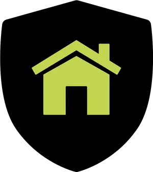 Neon Green Home Iconon Black Background PNG Image