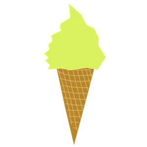 Neon Green Ice Cream Cone PNG Image