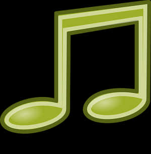 Neon Green Music Note PNG image with transparent background