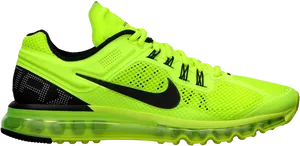 Neon Green Nike Air Max Sneaker PNG Image