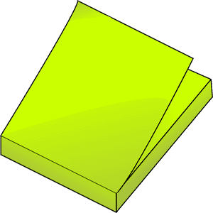 Neon Green Post It Note Pad PNG image with transparent background