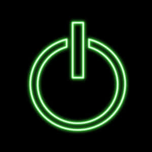 Neon Green Power Symbol PNG image with transparent background