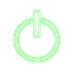 Neon Green Power Symbol PNG Image