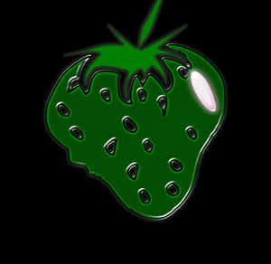 Neon Green Strawberry Art PNG image with transparent background