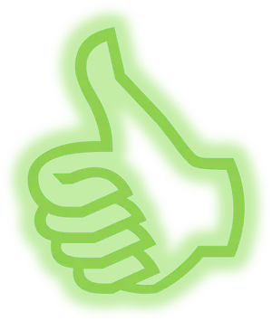 Neon Green Thumbs Up Emoji PNG Image