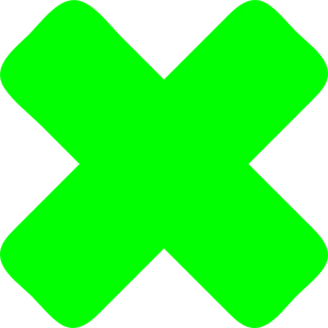 Neon Green Wrong Cross Symbol PNG Image