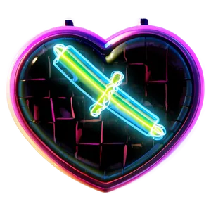 Neon Heart Illustration Png 06122024 PNG Image