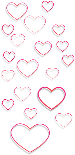 Neon Heart Pattern Black Background PNG Image