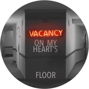 Neon Heart Vacancy Sign PNG Image