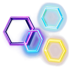 Neon Hexagon Outline PNG orb15 PNG image with transparent background
