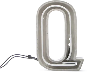 Neon Letter Q Design PNG Image