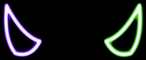 Neon Lit Devil Horns PNG image with transparent background